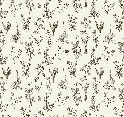Modern roller blind drawn flowers pattern