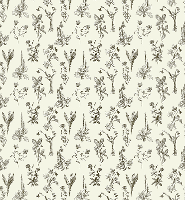 Modern roller blind drawn flowers pattern