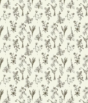 Modern roller blind Drawn flowers