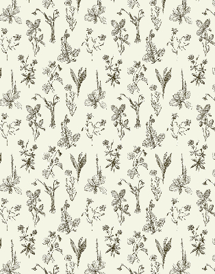 Modern roller blind Drawn flowers