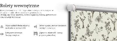 Modern roller blind Drawn flowers