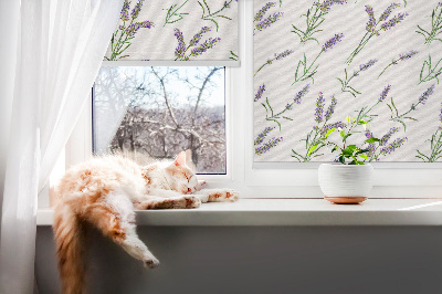 Roller blind for large window Lavender