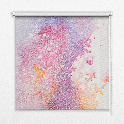 Fabric roller blind artistic paint spill pattern