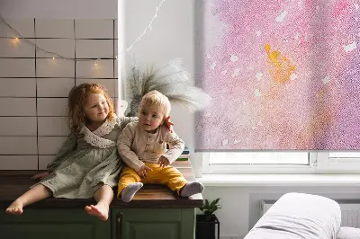 Fabric roller blind artistic paint spill pattern