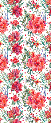 Modern roller blind Red flowers
