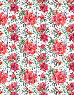 Modern roller blind Red flowers