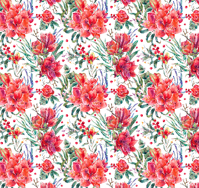 Modern roller blind Red flowers