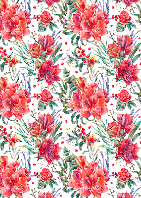 Modern roller blind Red flowers