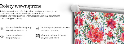 Modern roller blind Red flowers