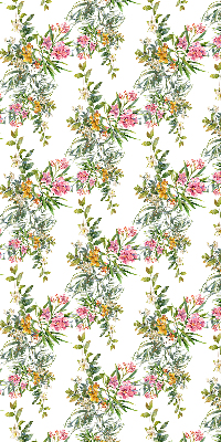 Roller blind for large window with floral pattern