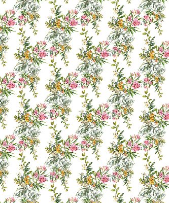 Roller blind for large window with floral pattern