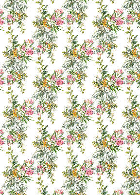 Roller blind for large window with floral pattern