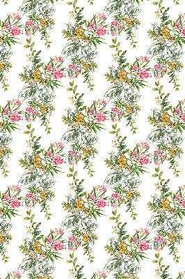 Roller blind for large window with floral pattern