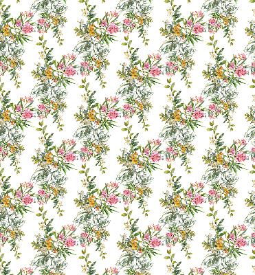 Roller blind for large window with floral pattern