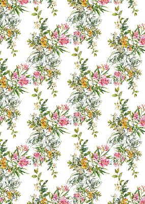 Roller blind for large window with floral pattern