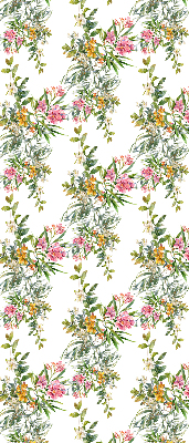 Roller blind for large window with floral pattern