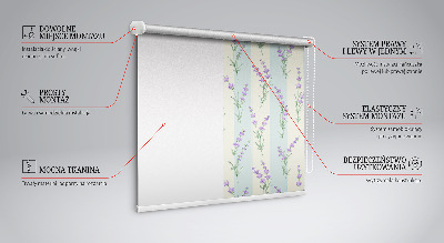 Fabric roller blind Purple flowers