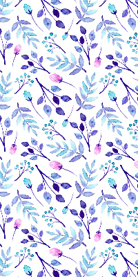 Modern roller blind with blue flowers print