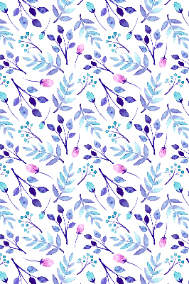Modern roller blind Blue flowers