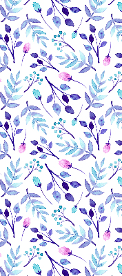 Modern roller blind with blue flowers print