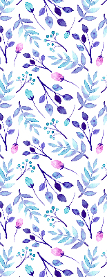 Modern roller blind Blue flowers