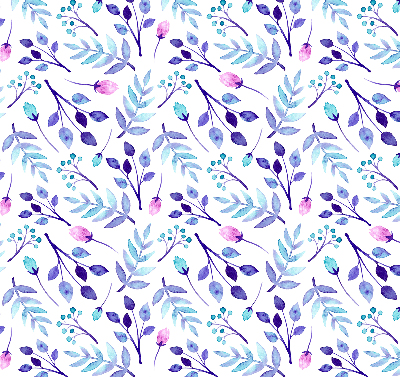 Modern roller blind Blue flowers