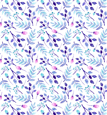 Modern roller blind Blue flowers