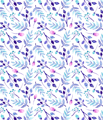 Modern roller blind Blue flowers