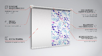 Modern roller blind Blue flowers