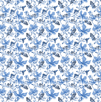 Roller blind for large window Blue butterflies