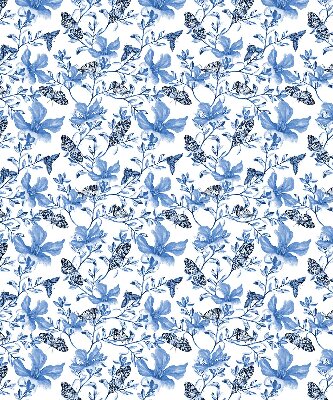 Roller blind for large window Blue butterflies