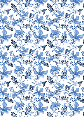 Roller blind for large window Blue butterflies