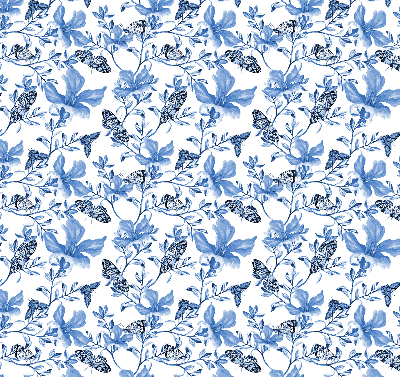 Roller blind for large window Blue butterflies