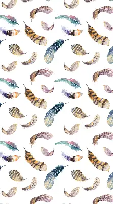 Fabric roller blind with a feathers pattern