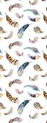 Fabric roller blind with a feathers pattern