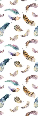 Fabric roller blind with a feathers pattern