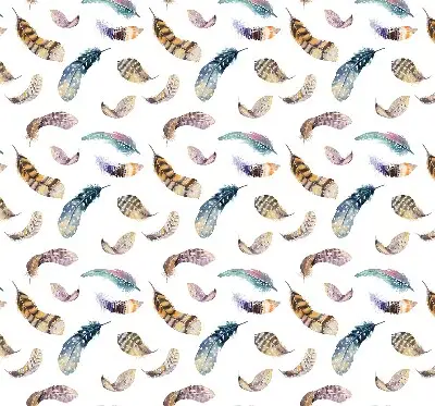 Fabric roller blind with a feathers pattern