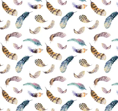 Fabric roller blind with a feathers pattern