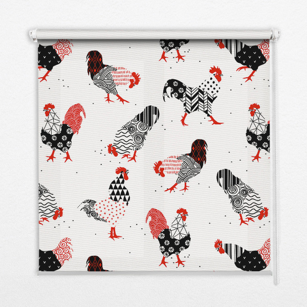 Modern roller blind Roosters