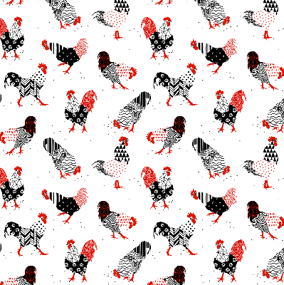 Modern roller blind Roosters