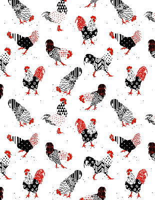 Modern roller blind Roosters