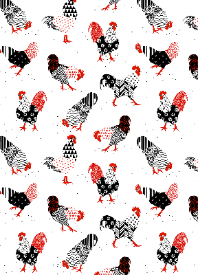 Modern roller blind Roosters