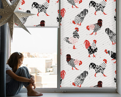 Modern roller blind Roosters