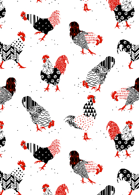Modern roller blind Roosters