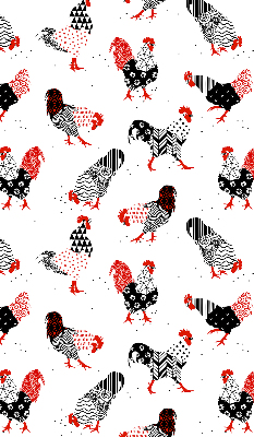Modern roller blind Roosters