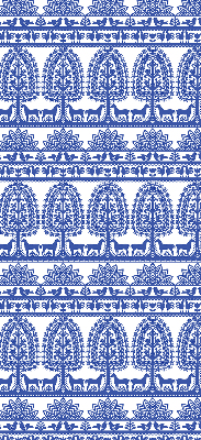 Roller blind for large window Blue pattern