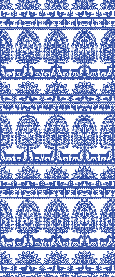 Roller blind for large window Blue pattern