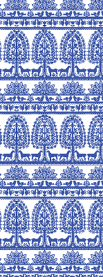 Roller blind for large window Blue pattern