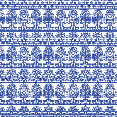 Roller blind for large window Blue pattern