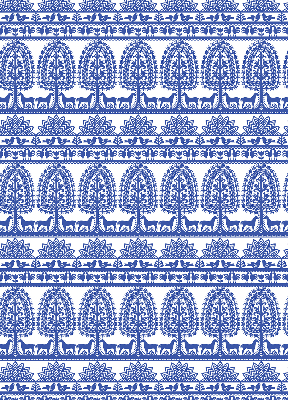 Roller blind for large window Blue pattern